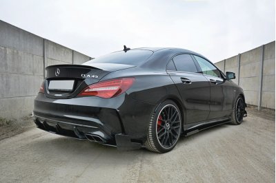 Накладки сплиттеры на пороги на Mercedes CLA C117 A45 AMG рестайл